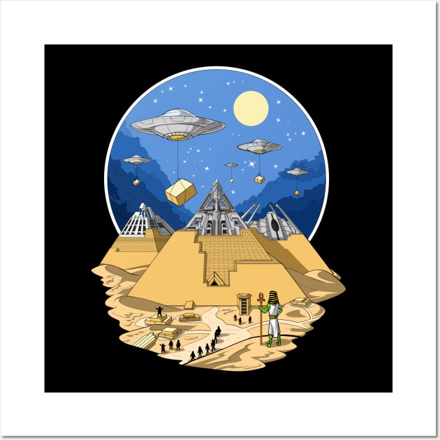 Alien Egyptian Pyramids Wall Art by underheaven